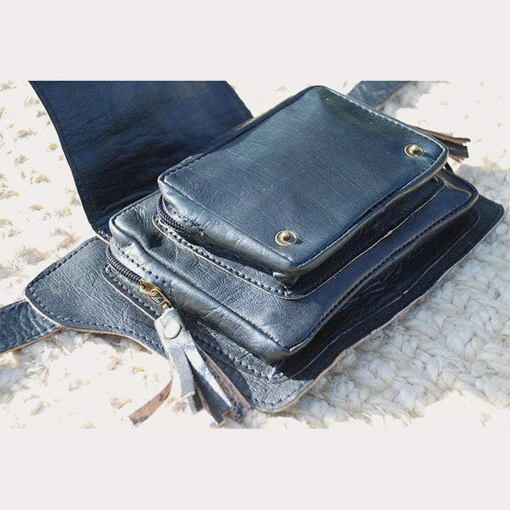 Retro Leder Hüfttasche Damen Schultertasche Hüftgürtel