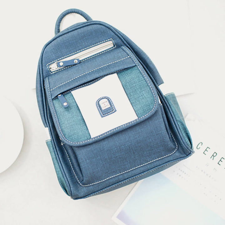 Schultertasche mit Reißverschluss für Damen, Retro, schlichter multifunktionaler Rucksack