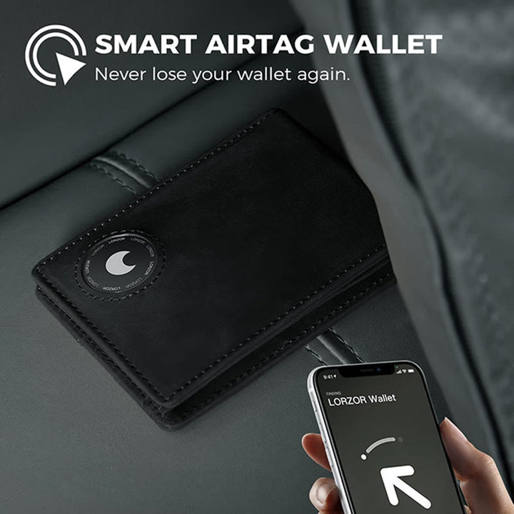 Airtag Bifold Wallet, ultradünne Geldklammer aus Leder