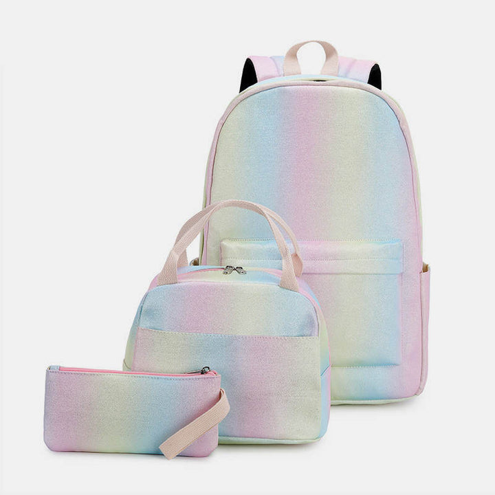 3-teiliges wasserdichtes Rucksackset mit Farbverlauf und großer Kapazität