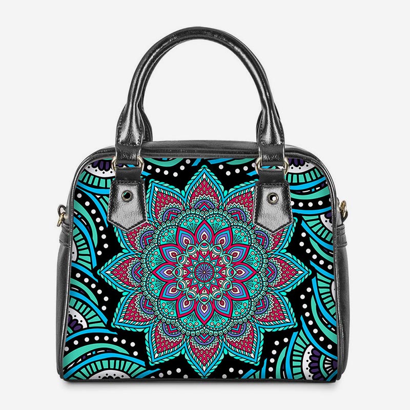 PU-Leder-Blumen-Geldbörsen Top-Griff-Tasche Crossbody Handtasche Satchel Taschen
