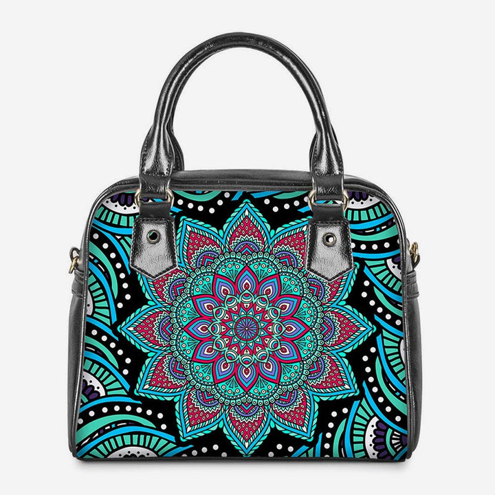 PU-Leder-Blumen-Geldbörsen Top-Griff-Tasche Crossbody Handtasche Satchel Taschen