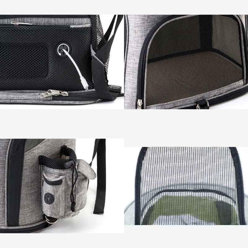 Haustier-Tragerucksack mit Taschen, Plüschmatte, Leine für Welpen und Katzen