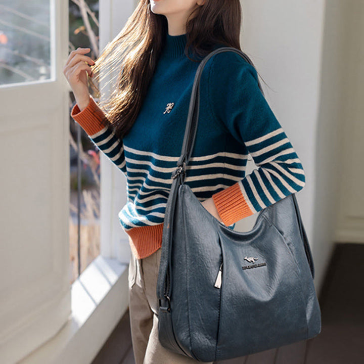 Tragetasche für Damen, Retro, elegante Umhängetasche mit großem Fassungsvermögen