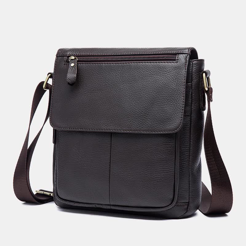 Herren Umhängetasche Echtes Leder Kleine Messenger Bag Crossbody Bag