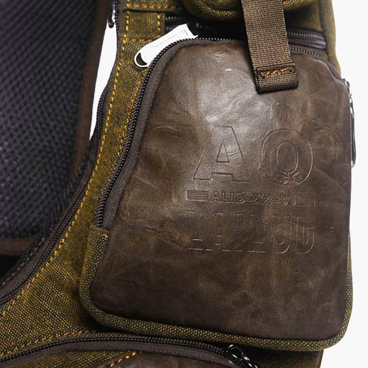 Sling Bag für Herren, sportlich, braun, Vintage-Canvas