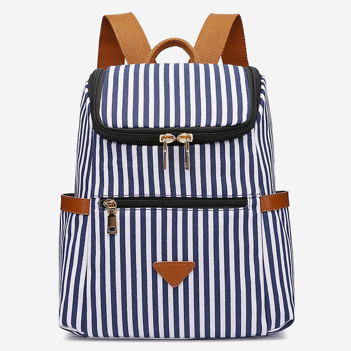 Großer, diebstahlsicherer Rucksack im College-Stil mit Streifen