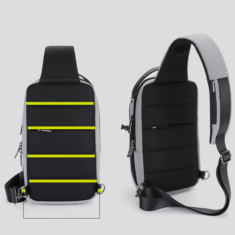 Große, diebstahlsichere, wasserdichte Schultertasche mit USB-Ladefunktion
