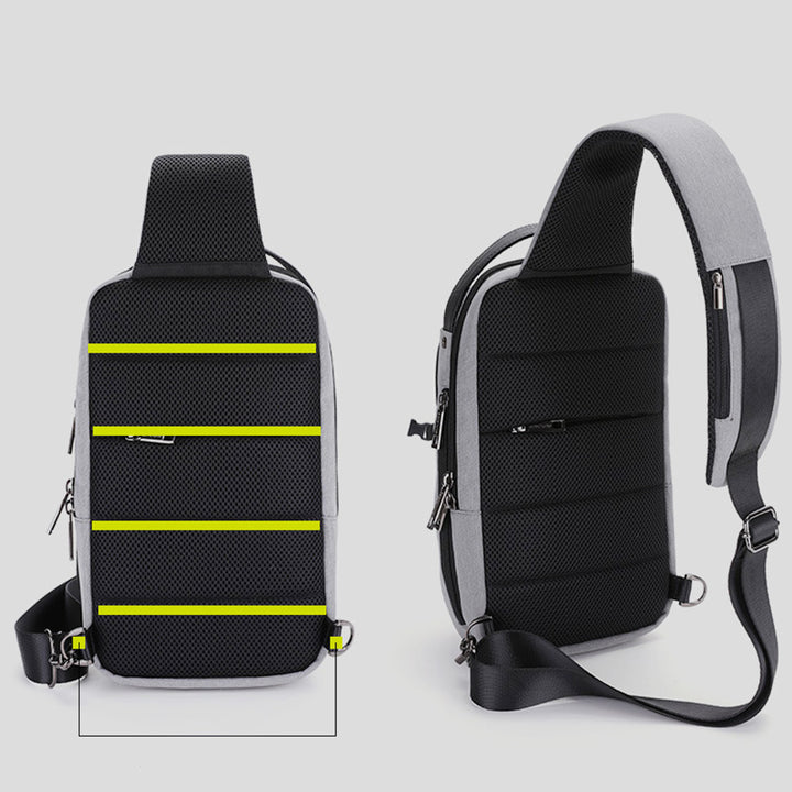 Große, diebstahlsichere, wasserdichte Schultertasche mit USB-Ladefunktion