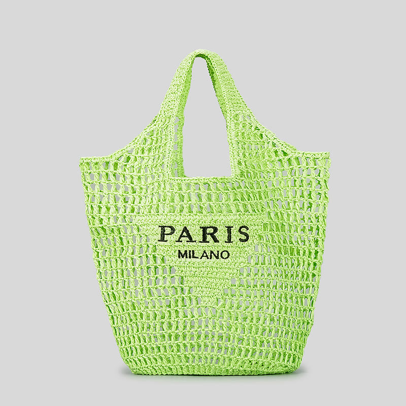 Strandtasche für Damen, gestrickte Retro-Handtasche mit ausgehöhlter Öffnung - Blasses Grün - Stil A - image 38