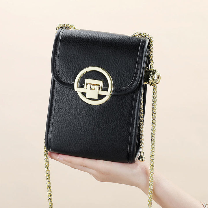 Handytasche für Damen, Mini-Umhängetasche aus echtem Leder