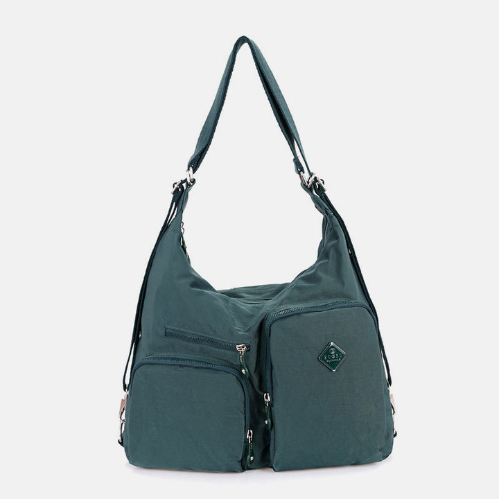 Nylon Hobo Handtaschen Umwandlungs-Rucksack Umhängetasche Schultertasche