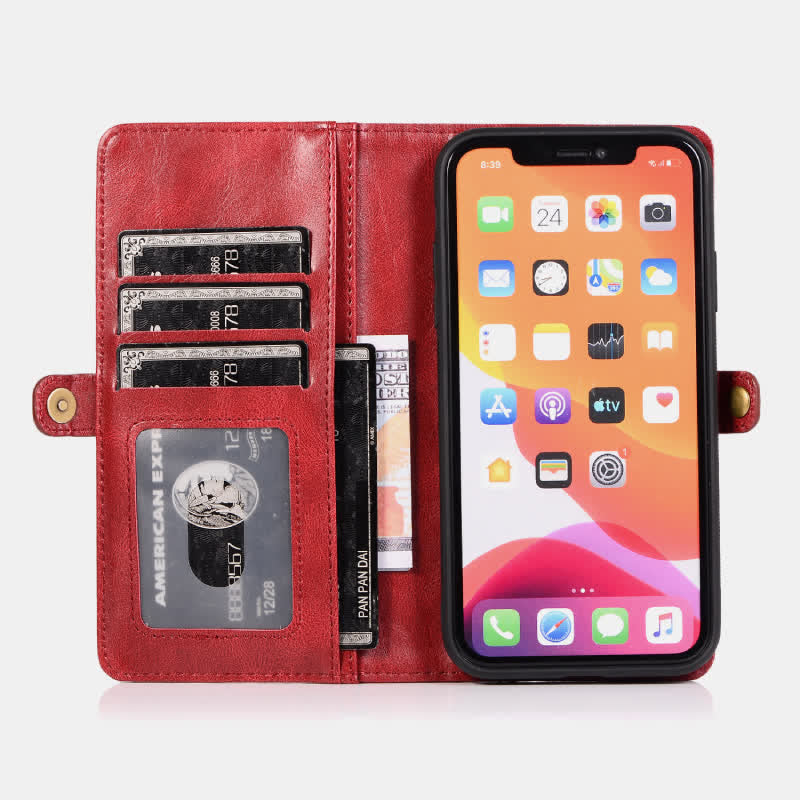 Multifunktionale abnehmbare magnetische Leder-Telefonhülle für iPhone16/15/14/13