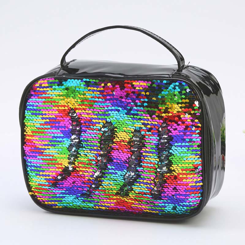 Lunchtasche für Kinder mit Glitzer-Herzmuster, isolierte Tasche