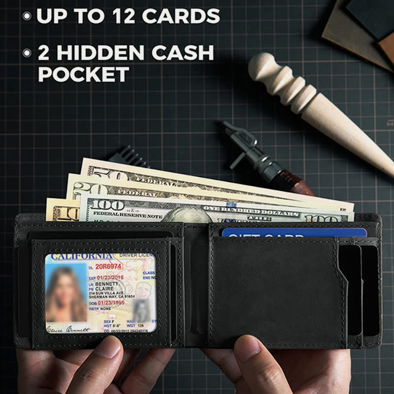 Airtag Bifold Wallet, ultradünne Geldklammer aus Leder