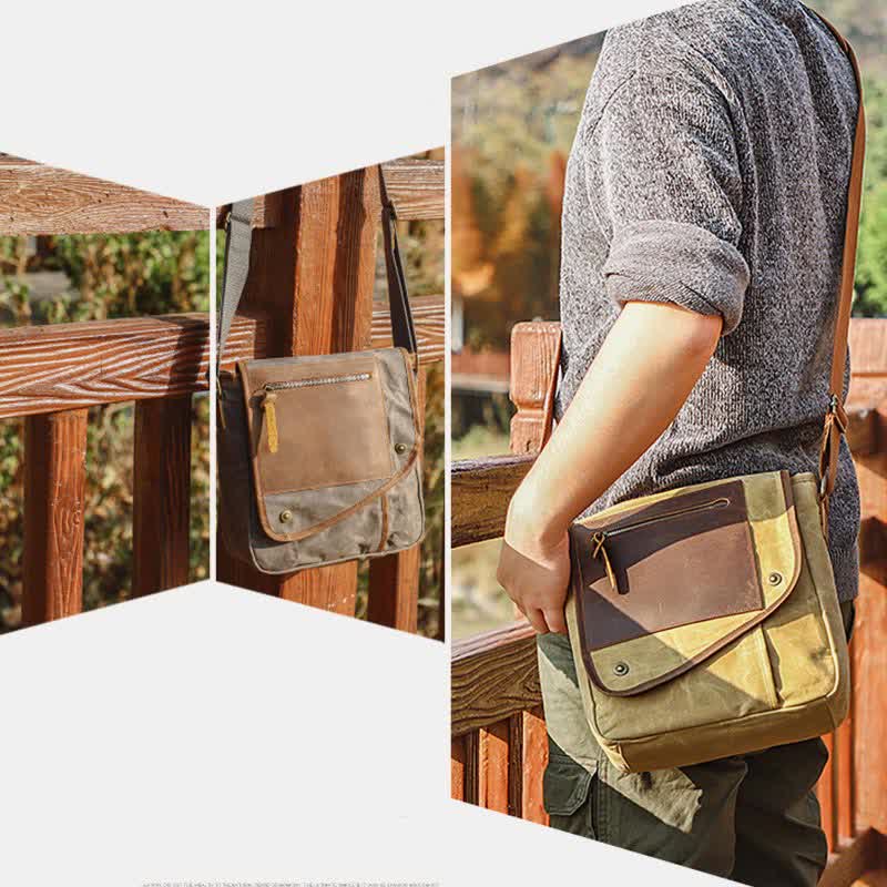 Herren Messenger Bags Canvas Umhängetasche Reise Arbeitstasche