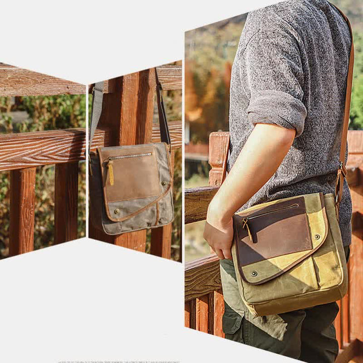 Herren Messenger Bags Canvas Umhängetasche Reise Arbeitstasche