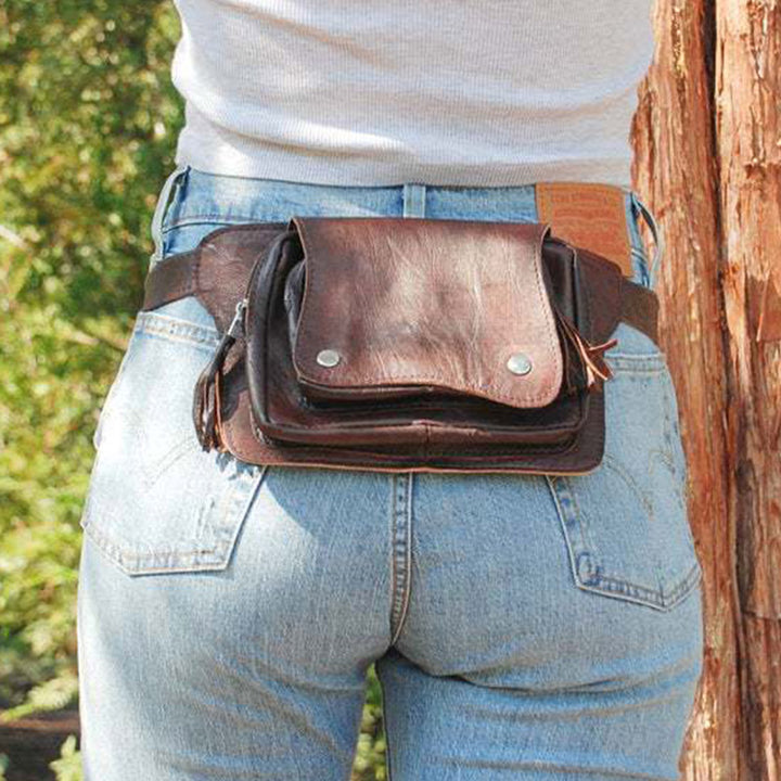 Retro Leder Hüfttasche Damen Schultertasche Hüftgürtel