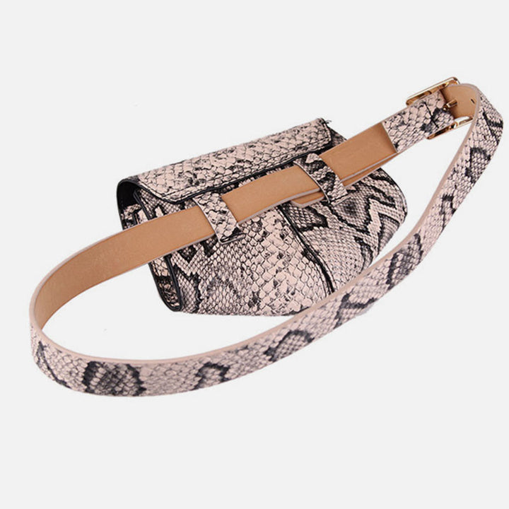 Gürteltasche aus Schlangenhautleder für Damen, veganes Leder