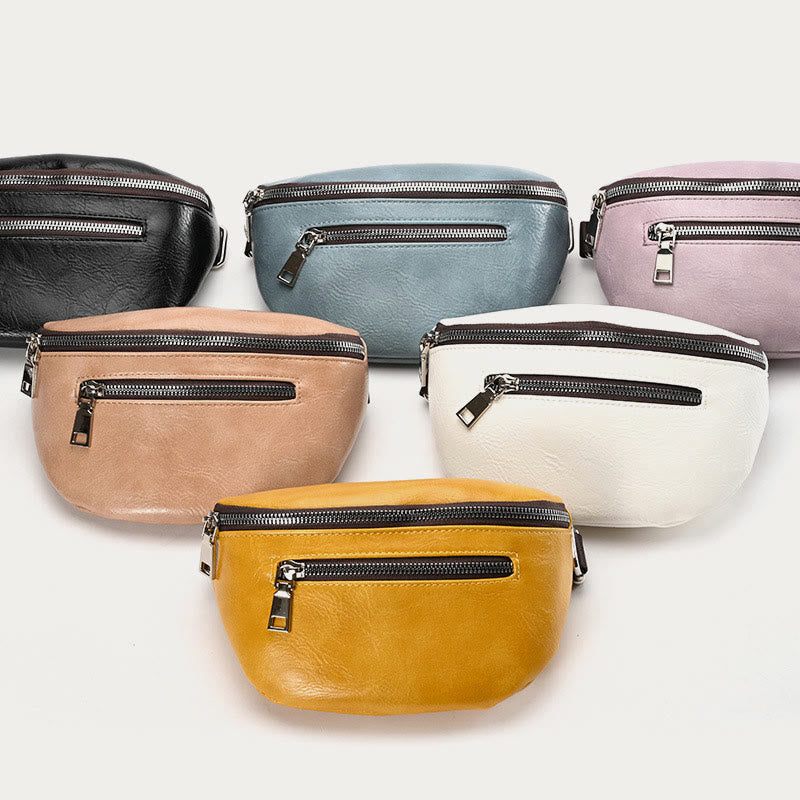 Retro Sling Bag Ölwachs Kunstleder Crossbody Umhängetasche