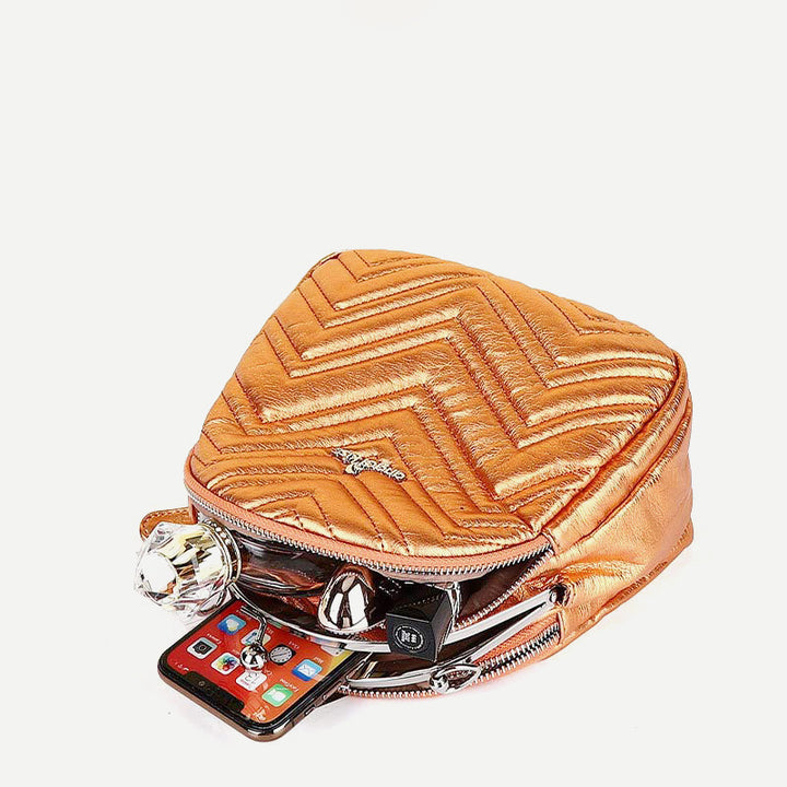 Mini-Rucksack mit drei Fächern, Kisslock-Reißverschluss, Tagesrucksack, modische Party-Geldbörsen, Handtaschen