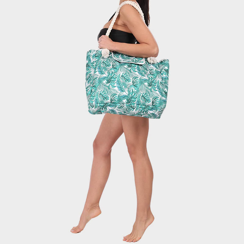 Sommer-Strandtasche für Damen, bedruckte Canvas-Handtasche mit großer Kapazität