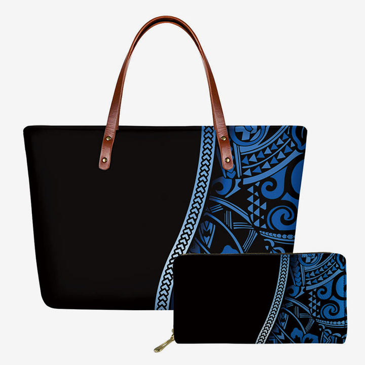Polynesianisches Taschenset für Damen, lange Geldbörse, Clutch