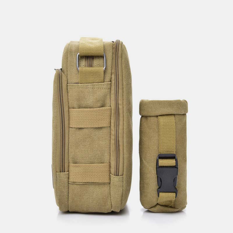Vintage Canvas Crossbody Tasche für Herren Multifunktionaler Tagesrucksack Schultertasche