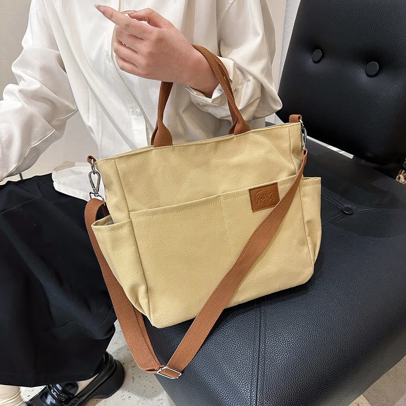 Einfache Tragetasche für Damen, täglich tragbar, Umhängetasche aus Canvas