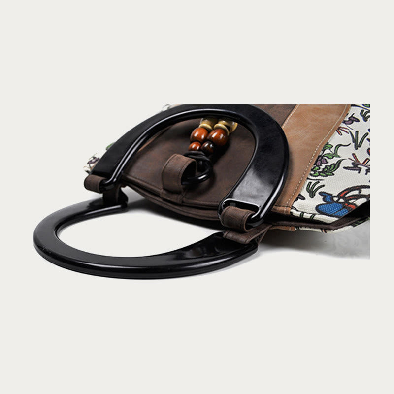 Top-Griff-Tasche für Frauen Ethno-Stil Druck Canvas Handtasche