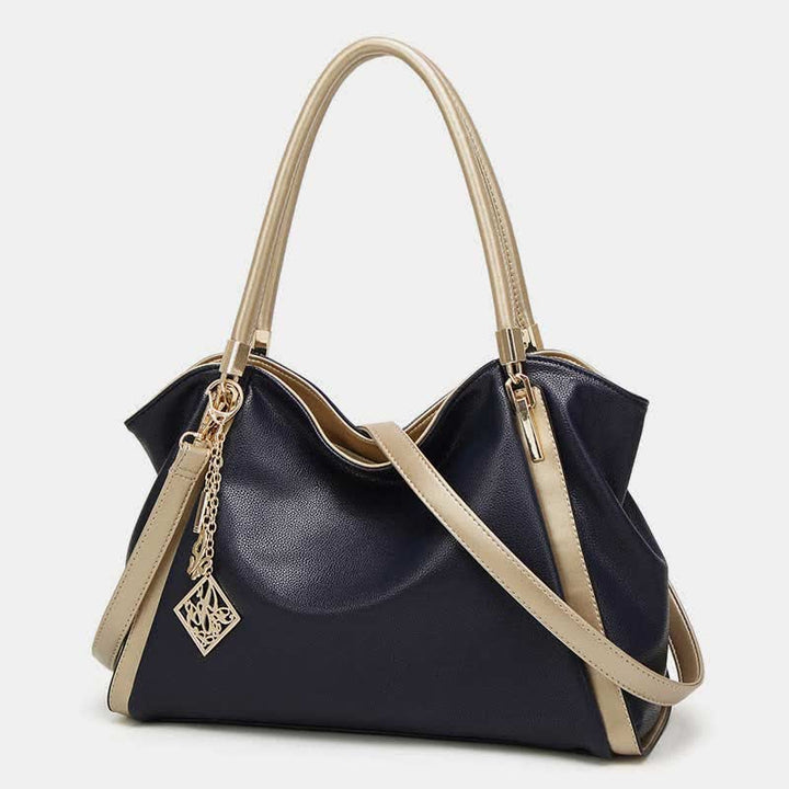 Große Handtasche aus Leder für Damen mit Reißverschluss und Tragegriff oben