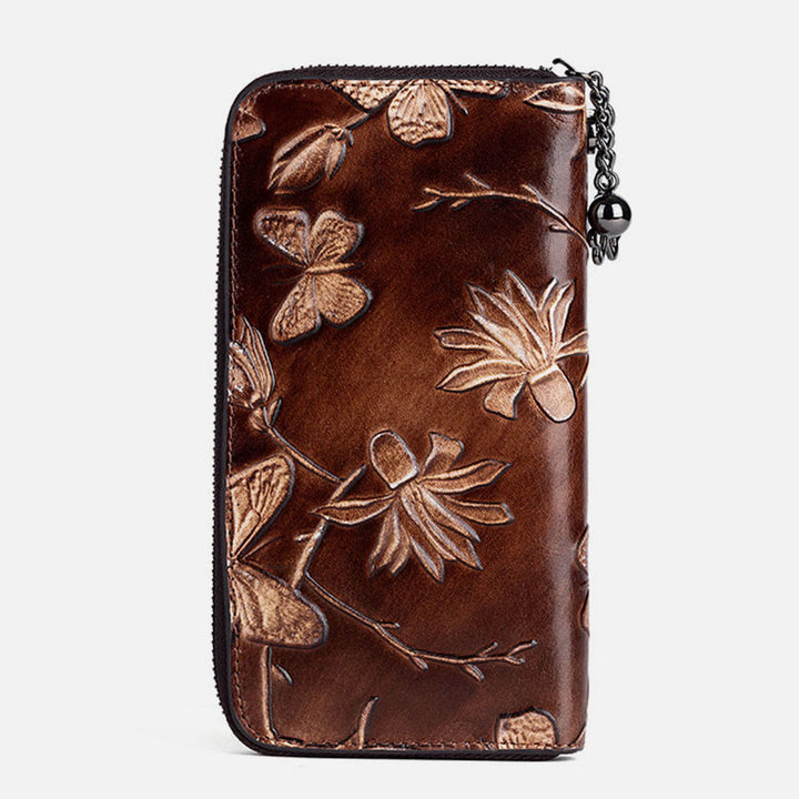 Retro Schmetterling Handtasche Frauen Elegante Lange Große Raum Leder Brieftasche
