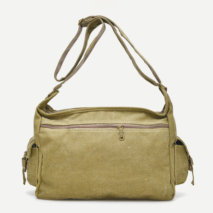 Umhängetasche für Herren, Vintage-Canvas, großes Umhängeset