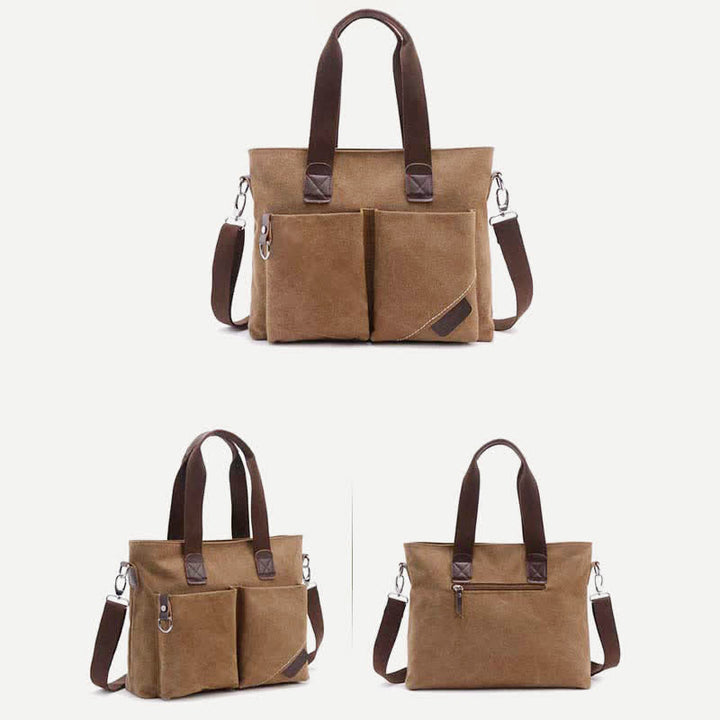 Canvas-Umhängetasche für Damen und Herren, Retro, lässige Handtasche, Arbeitstasche