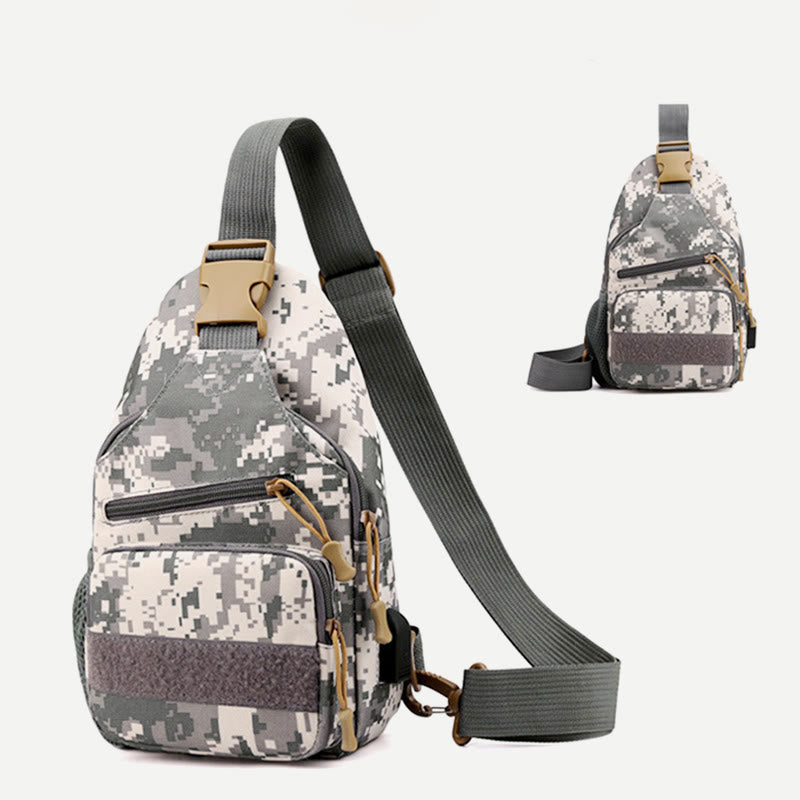 Schultertasche für Herren aus Canvas, lässig, sportlich, große Brusttasche