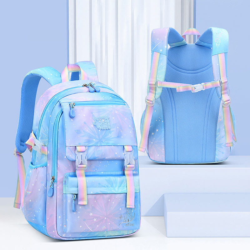 Rucksack für Kinder mit Farbverlauf, leicht, große Kapazität, für den täglichen Gebrauch, Schultasche