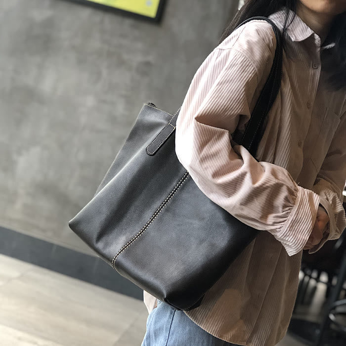 Tragetasche aus echtem Leder für Damen, lässige Schultertasche mit Umhängegurt