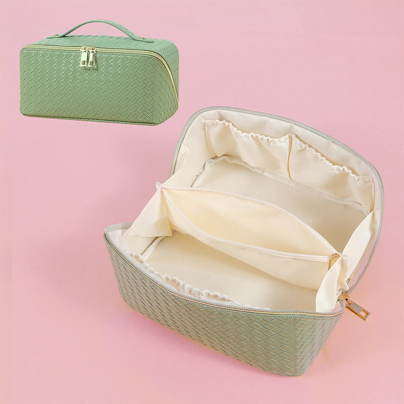 Kosmetiktasche für Damen, Reise, wasserdicht, Make-up-Tasche aus PU-Leder