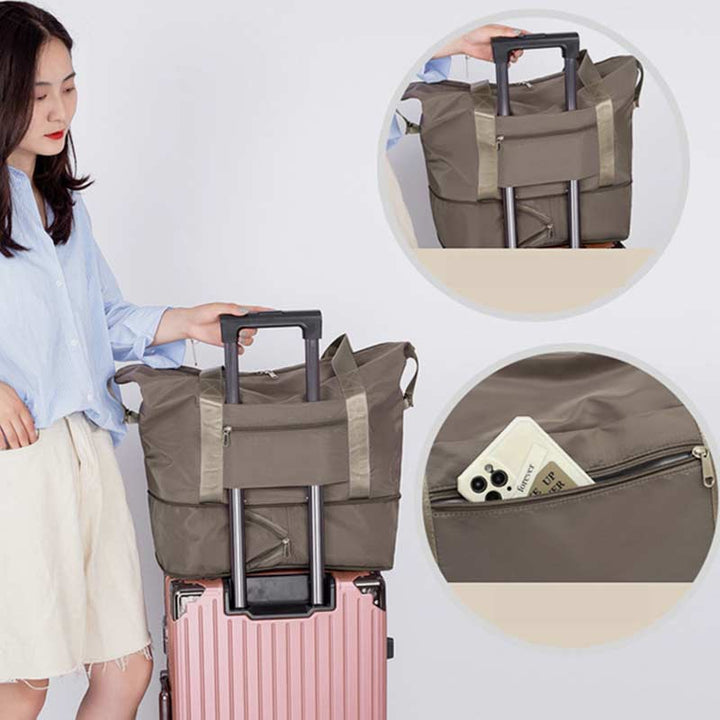 Tragbare Reisetasche mit großem Fassungsvermögen für Damen und Herren, faltbare Reisehandtasche