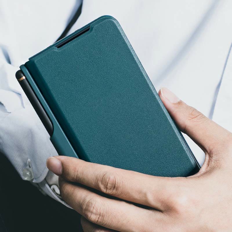 Leder-Handyhülle für Samsung Galaxy Z Fold 4 5G mit S Pen-Hülle