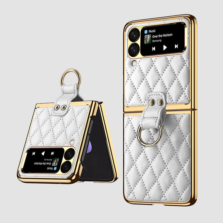 Handyhülle für Z Flip, faltbares Rhombic Style Ring Case