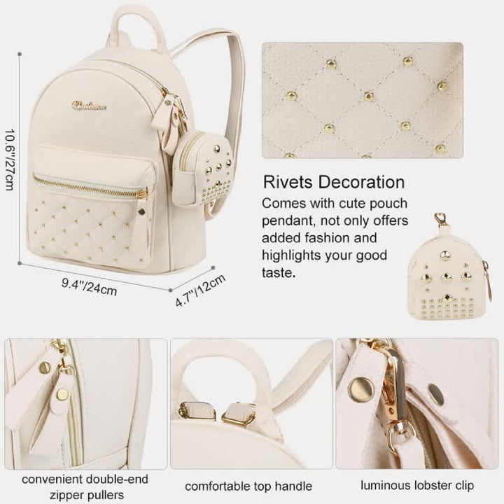 Mini-Rucksack für Damen, modischer Reiserucksack, Geldbörse mit kleiner Tasche