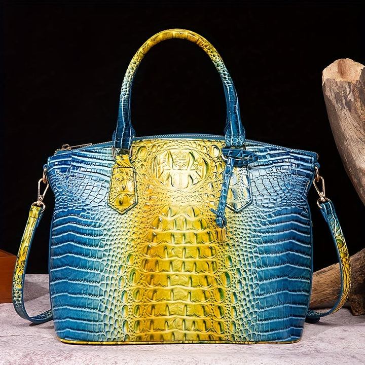 Tragetasche mit Krokodilmuster für Damen, täglich Umhängetasche in gemischten Farben