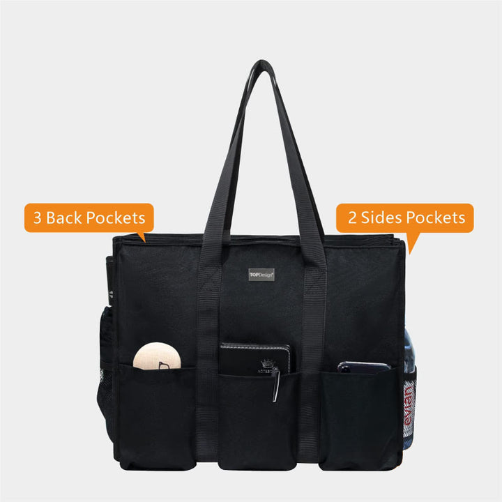 Schwarze Schultertasche für Damen, Reisetasche mit großem Fassungsvermögen