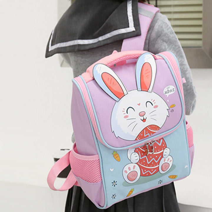 Cartoon-Rucksack für Kinder mit Tierdruck, Wirbelsäulenschutz, Schultasche