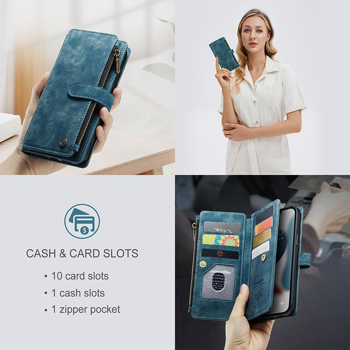 Retro-Handytasche aus Leder für iPhone und Samsung mit Münzfach
