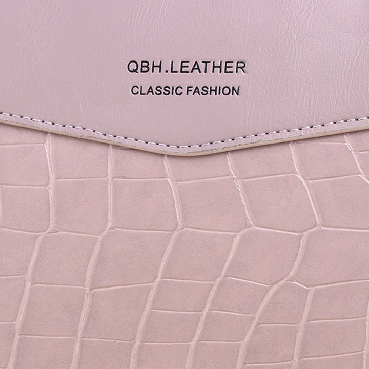 Leder-Crossbody-Handtasche für Damen mit zwei Fächern und Kiss Lock-Umhängetasche