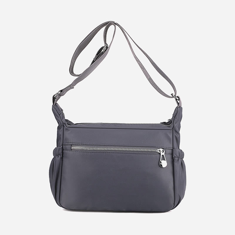 Damen Umhängetasche, minimalistisch, mehrere Taschen, breiter Riemen, Schultertasche