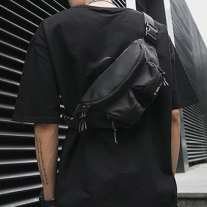 Gürteltasche für Herren, einfache, wasserdichte Umhängetasche aus Nylon für den Außenbereich
