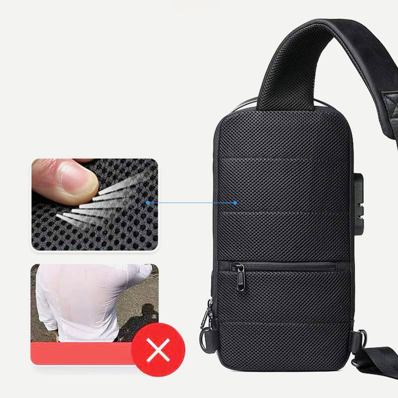 Wasserdichte, diebstahlsichere Schultertasche mit großem Fassungsvermögen und bequemem, handlichem